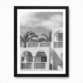 Black And White Image Of A Building Art Print