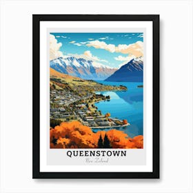 Queenstown, New Zealand Travel Art Print