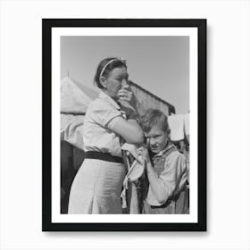 White Migrant Mother With Son, Weslaco, Texas By Russell Lee Art Print