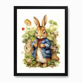 Bunny Puzzles Rabbit Prints Watercolour 2 Art Print