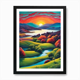 Sunset Over The Valley Art Print