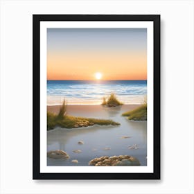 Sunset At The Beach Art Print