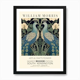 William Morris Print Exhibition Poster Birds Peacocks Print Art Print