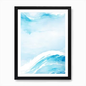 Blue Ocean Wave Watercolor Vertical Composition 65 Art Print