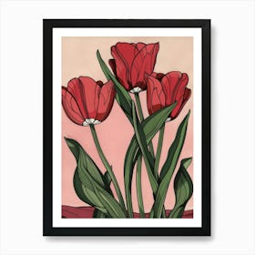 Red Tulips 7 Art Print