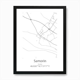 Samorin,Slovakia Minimalist Map Poster