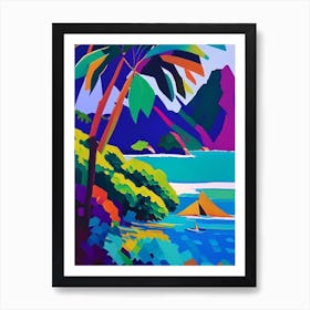 Palawan Philippines Colourful Painting Tropical Destination Art Print