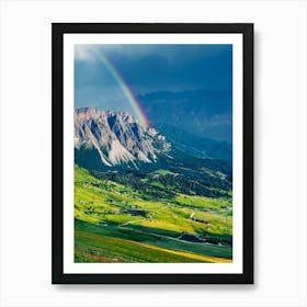 Rainbow In The Mountains Art Print