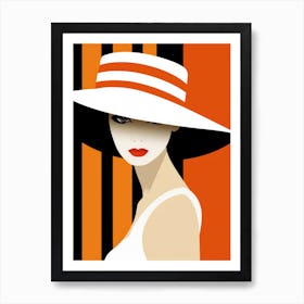 Woman In A Hat 35 Art Print