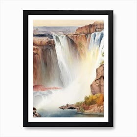 Shoshone Falls, United States Water Colour  (2) Art Print