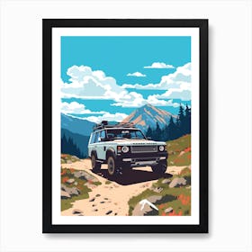 A Range Rover In The Route Des Grandes Alpes Illustration 2 Art Print