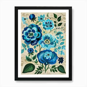 Blue Flowers Art Print