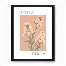 Freesias In Bloom Flowers Bold Illustration 4 Art Print