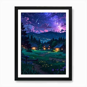 Night Sky Anime aesthetic 62 Art Print