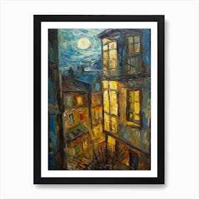 Window View Of San Francisco In The Style Of Expressionism 2 Art Print