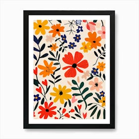 Floral Wallpaper 1 Art Print