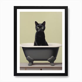 Cat In Bathtub 2 Art Print