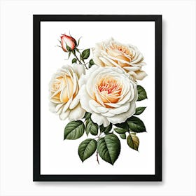 Vintage Galleria Style Rose Art Painting 4 Art Print