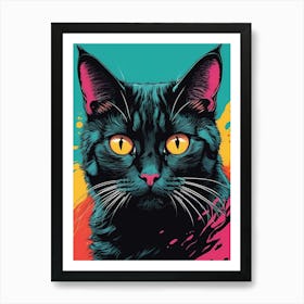 Cat Portrait Pop Art Style (10) Art Print