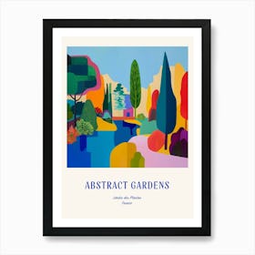 Colourful Gardens Jardin Des Plantes France 1 Blue Poster Art Print