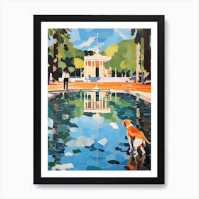 Painting Of A Dog In Parque Del Retiro, Spain In The Style Of Matisse 03 Art Print