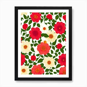 Stock Repeat Retro Flower Art Print