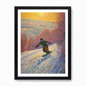 Snowboarding In The Style Of Monet 2 Poster