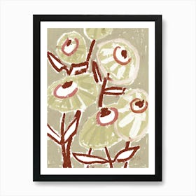 Dahlias, nude Art Print