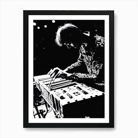 Man Playing A Keyboard Art Print