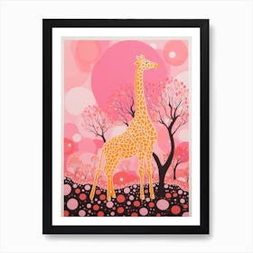 Giraffe With The Acacia Trees 2 Art Print