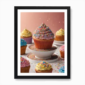 Colorful Cupcakes Art Print