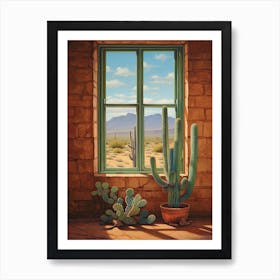 Organ Pipe Cactus On A Window  4 Art Print