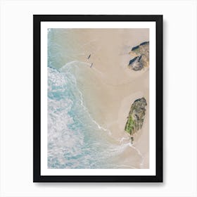 Kids Playing On Beach Art Print