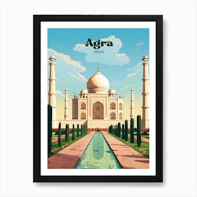 Agra Taj Mahal Travel Illustration Art Print