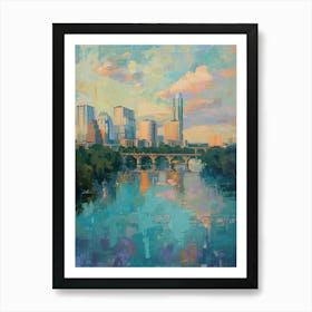 Skyline Austin Texas Oil Painting 1 Art Print