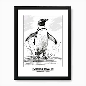 Penguin Jumping Out Of Water Poster 1 Art Print