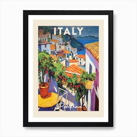 Positano Italy 3 Fauvist Painting Travel Poster Art Print