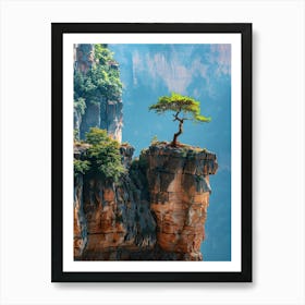 Lone Tree On The Cliff Art Print