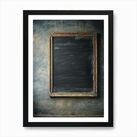 Abstract Capture Of A Blank Blackboard Smudge Marks Streaked Horizontally Across Chalk Residue Vis Art Print