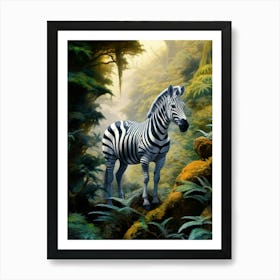 Zebra In The Jungle animal Art Print