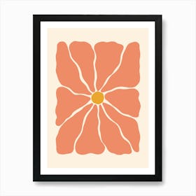 Abstract Flower 01 - Coral Art Print