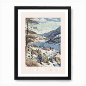 Vintage Winter Poster Snowdonia National Park United Kingdom 4 Art Print