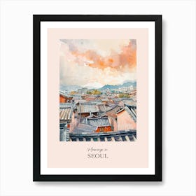 Mornings In Seoul Rooftops Morning Skyline 2 Art Print