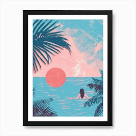 Sunset At The Beach 19 Art Print