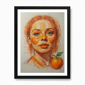 Orange Girl 1 Art Print