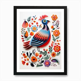 Scandinavian Bird Illustration Partridge 3 Art Print