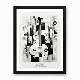 Music Abstract Black And White 3 Poster Art Print