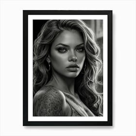 Tattooed Girl 2 Art Print