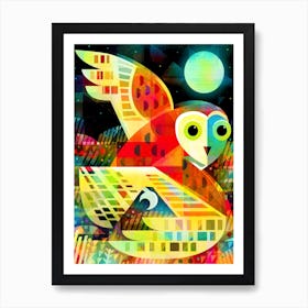 Owl Flying Over Heath Art Print