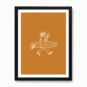 Surf And Coffee Mustard  - Tropicool Studio Art Print